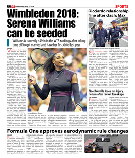 Wimbledon 2018: Serena Williams Can Be Seeded