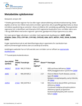 Metabolske Sykdommer V02