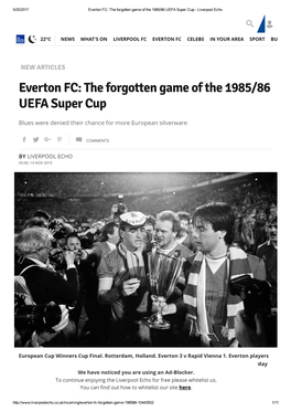 Everton FC: the Forgotten Game of the 1985/86 UEFA Super Cup ­ Liverpool Echo  