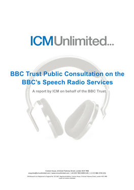 BBC Trust Public Consultation on the BBC's Speech Radio Services