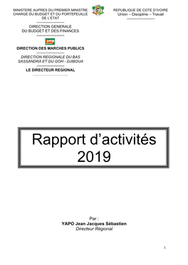 Rapport D'activités 2019