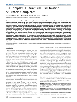 A Structural Classification of Protein Complexes