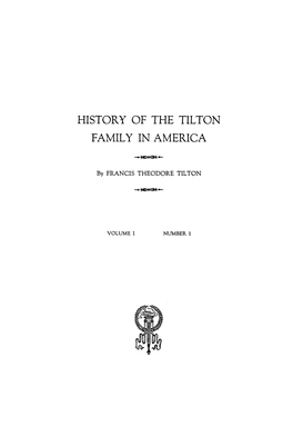 History of the Tilton Family in America