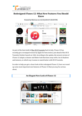 Redesigned Itunes 12: What New Features You Should Know