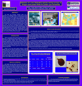 Detection of a New Globodera Species During Surveys of Oregon Seed Potato Fields for Potato Cyst Nematodes