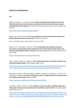 2019 Journal Publications