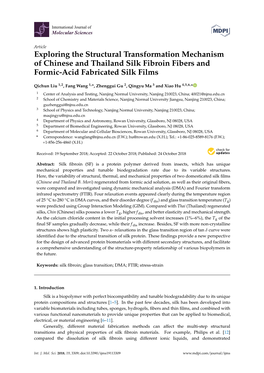 Exploring the Structural Transformation Mechanism of Chinese and Thailand Silk Fibroin Fibers and Formic-Acid Fabricated Silk Films