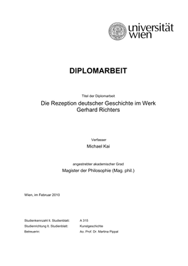 Die Rezeption Deutscher Geschichte Im Werk Gerhard Richters