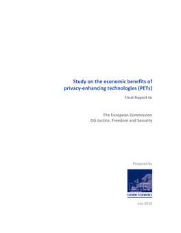 Study on the Economic Benefits of Privacy-Enhancing Technologies