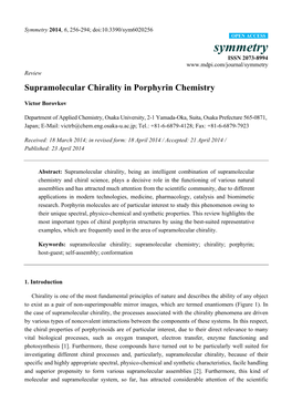 Supramolecular Chirality in Porphyrin Chemistry