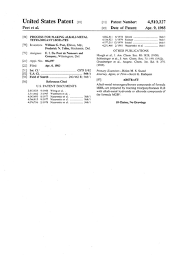 United States Patent (19) 11) Patent Number: 4,510,327 Peet Et Al