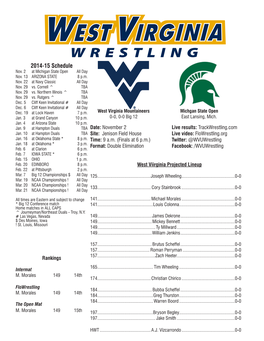 WRESTLING 2014-15 Schedule Nov