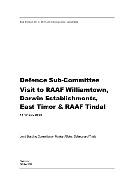 Full Report for Defence Sub-Committee Visit to RAAF