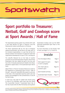 Netball, Golf and Cowboys Score at Sport Awards / Hall of Fame