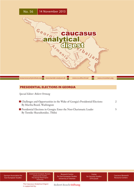 No 56 Caucasus Analytical Digest: Presidential Elections in Georgia