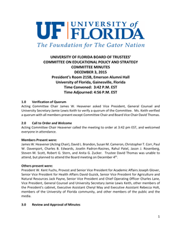 University of Florida Board of Trustees' Committee On