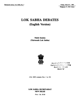 LOK SABRA DEBATES (English Version)