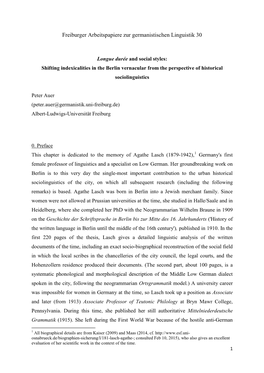 Freiburger Arbeitspapiere Zur Germanistischen Linguistik 30