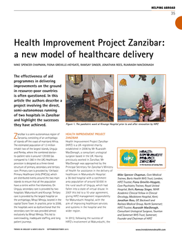 Health Improvement Project Zanzibar: a New Model of Healthcare Delivery
