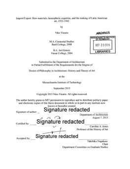 Signature Redacted Department of Architecture /7 August 7