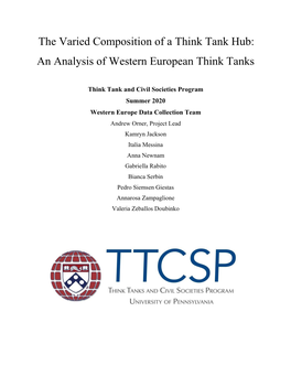 An Analysis of Western European Think Tanks