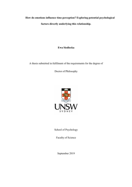 How Do Emotions Influence Time Perception? Exploring Potential Psychological