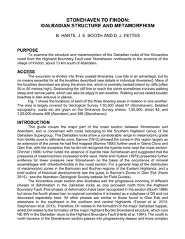 Stonehaven to Findon: Dalradian Structure and Metamorphism