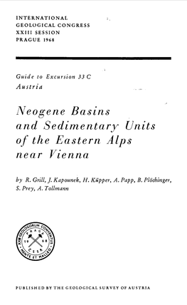 Neogene Basins and Sedimentary Units of the Eastern Alps Near Vienna by R