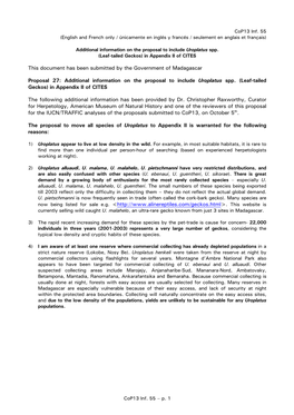 This Document Has Been Submitted by the Government of Madagascar Proposal 27