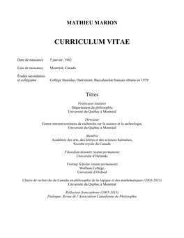 Curriculum Vitae