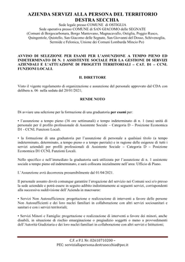 Azienda Servizi Alla Persona Del Territorio