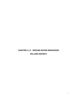 Chapter 4.1.9 Ground Water Resources Vellore District