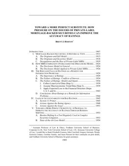 How Pressure on the Issuers of Private-Label Mortgage-Backed Securities Can Improve the Accuracy of Ratings