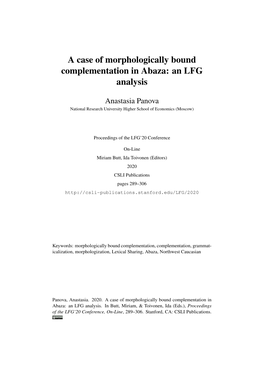 A Case of Morphologically Bound Complementation in Abaza: an LFG Analysis