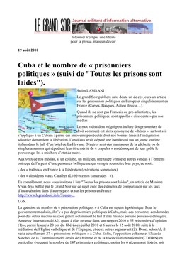 Prisonniers Politiques » (Suivi De 