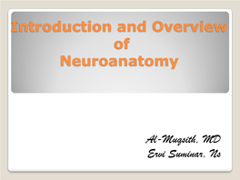 Introduction and Overview of Neuroanatomy