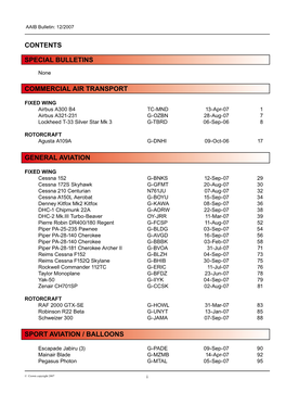 General Aviation Sport Aviation / Balloons