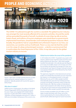 Global Tourism Update 2020 Dr Grant Kleeman