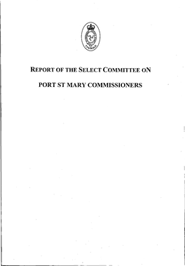 Report of the Select Committee on Port St Mary Commissioners