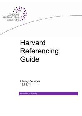 Harvard Referencing Guide