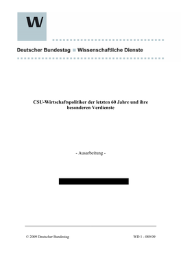 CSU-Wirtschaftspolitiker Der Letzten 60 Jahre Und Ihre Besonderen Verdienste