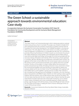 A Sustainable Approach Towards Environmental Education: Case Study