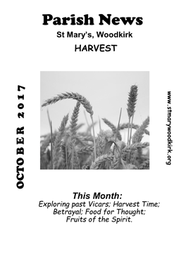 Parish News St Mary’S, Woodkirk HARVEST