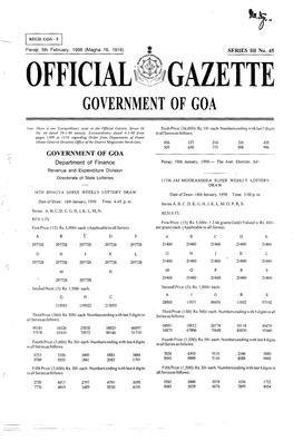 Official~7Wgazette Government of Goa