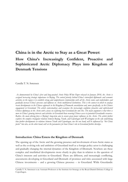 China Is in the Arctic to Stay As a Great Power