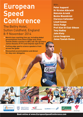 European Speed Conference the Belfry Hotel, Sutton Coldfield, England, 8 – 9 November 2014