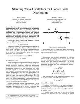 Standing Wave Oscillators for Global Clock Distribution