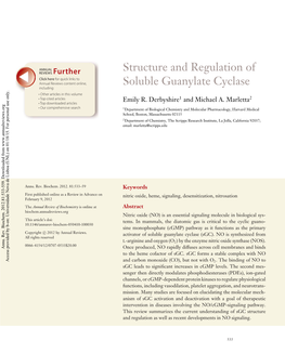 Structure and Regulation of Soluble Guanylate Cyclase