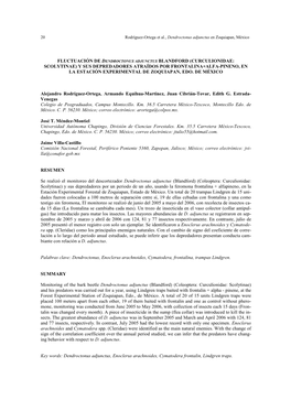 Fluctuación De Dendroctonus Adjunctus Blandford (Curculionidae