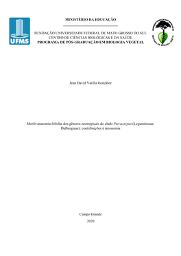 Morfo-Anatomia Foliar Do Clado Pterocarpus (Leguminosae